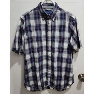 Country Traditionals by Pendleton Plaid Short Sleeve Button Up Shirt Size M USA